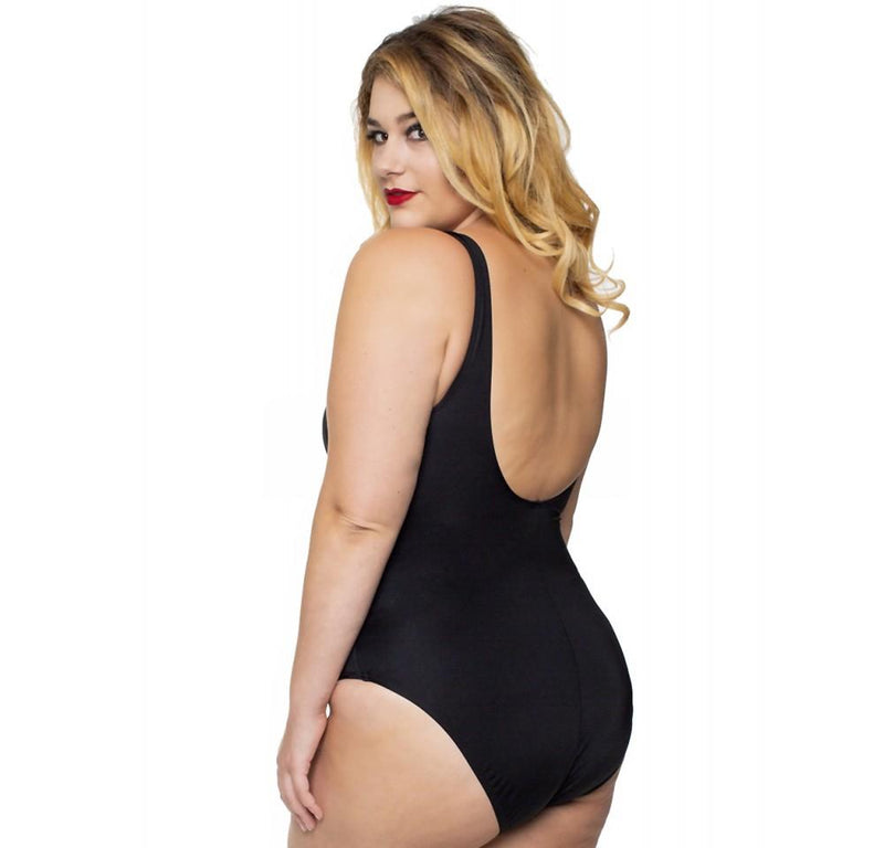 InstantFigure Plus Size Wrap One Piece Swimsuit 13443PC