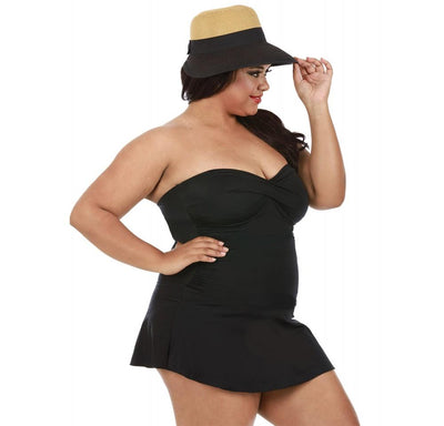 InstantFigure Plus Size Skirted One Piece Swimsuit 13556PC