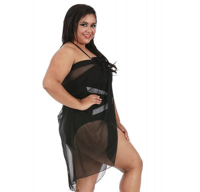 InstantFigure Plus Size Contrast Twist Front One Piece Swimsuit