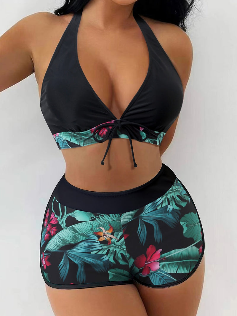 High Waist Two Piece Swimsuit Shorts | Womens Two Piece Swimsuit