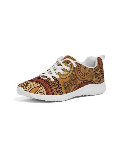 Womens Sneakers - Brown Paisley Style Canvas Sports Shoes / Running
