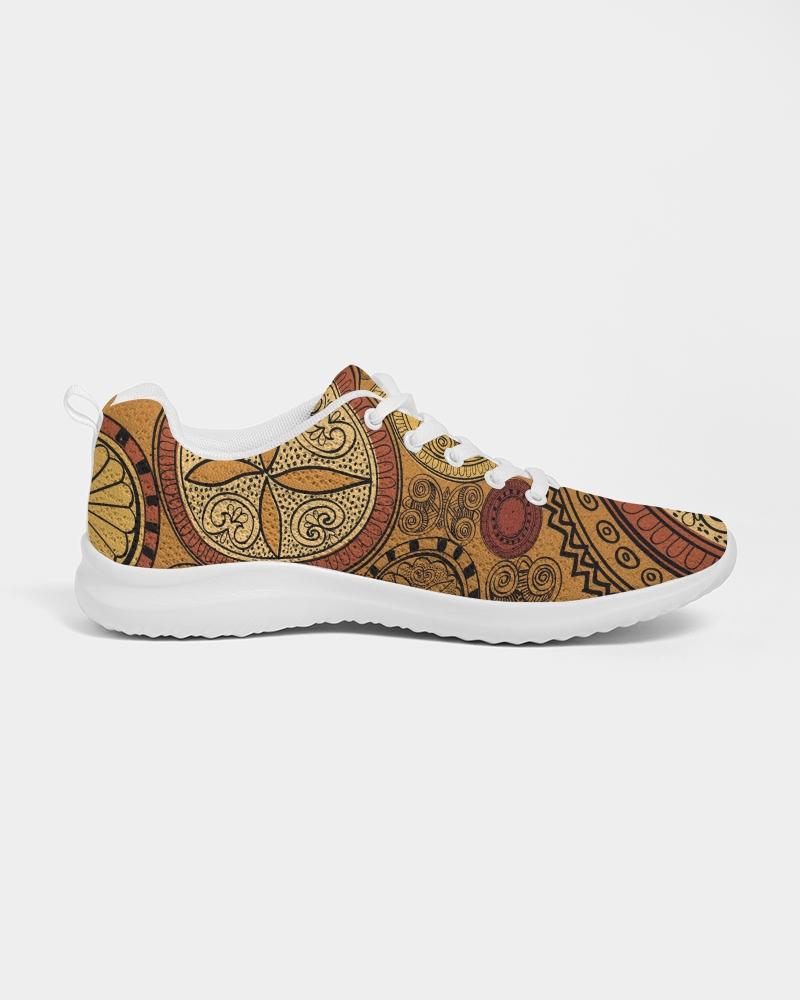 Womens Sneakers - Brown Paisley Style Canvas Sports Shoes / Running