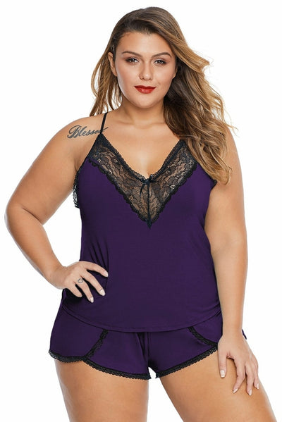 Plus Size Pajamas Cami Shorts Set