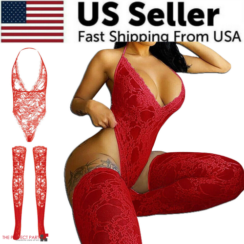 Women Lace Sexy Lingerie Nightwear Babydoll Sleepwear Bodysuit Dress