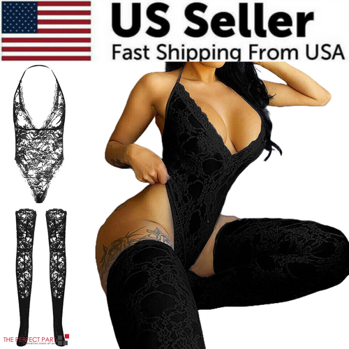 Women Lace Sexy Lingerie Nightwear Babydoll Sleepwear Bodysuit Dress