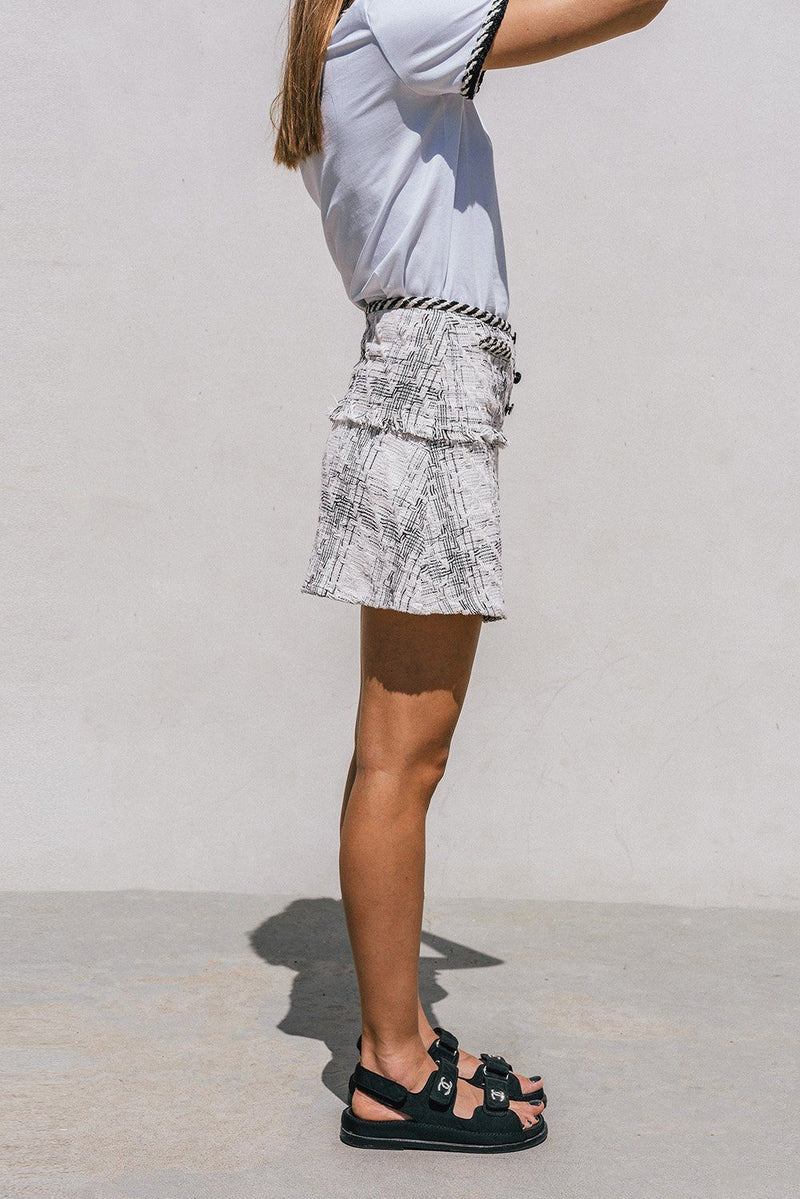 Ambre Tweed Mini Skirt