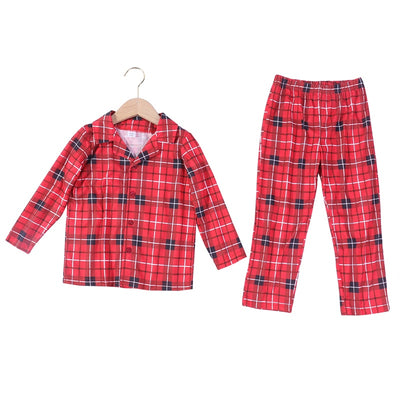 Christmas Family Matching Pajamas Plaid Cotton Mother Father Baby Kids