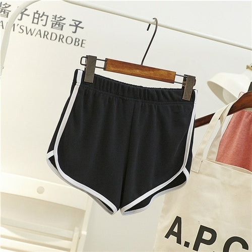 Dicloud Fashion Stretch Waist Casual Shorts Woman High Waist Black