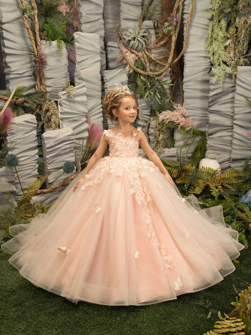 Princess Flower Girl Dresses Pink | Blush Pink Flower Girls Dresses -