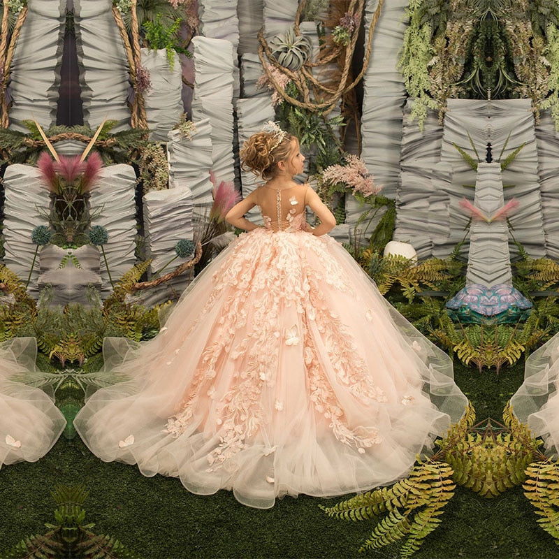 Princess Flower Girl Dresses Pink | Blush Pink Flower Girls Dresses -