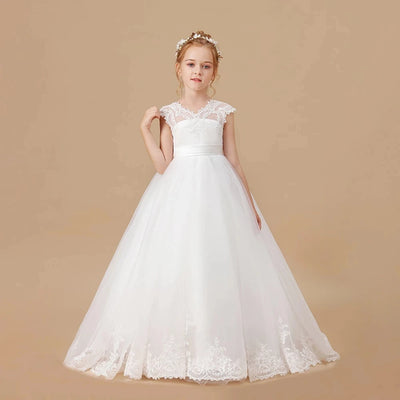 Floor-Length Flower Girl Dress For Kids Festivity Celebration Wedding