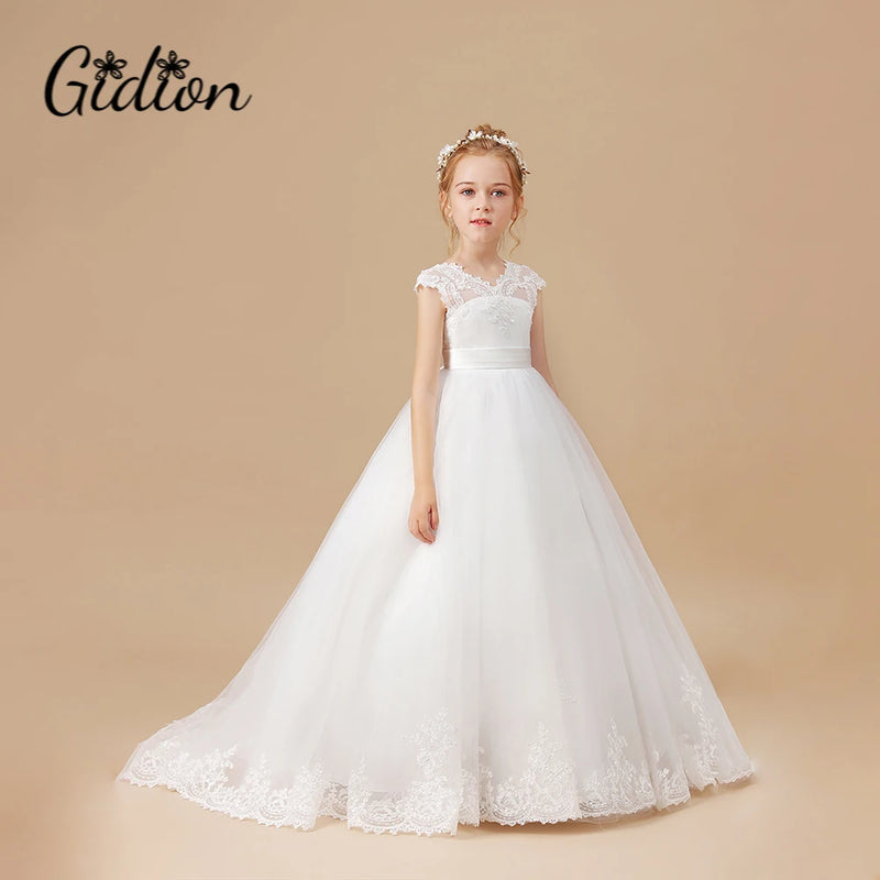 Floor-Length Flower Girl Dress For Kids Festivity Celebration Wedding