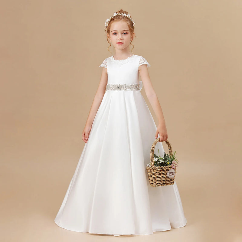 Princess Flower Girl Dress For Children First Communion Wedding