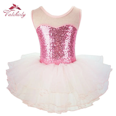 Nice Girls Ballerina Fairy Prom Party Costume Kids Sequined Flower