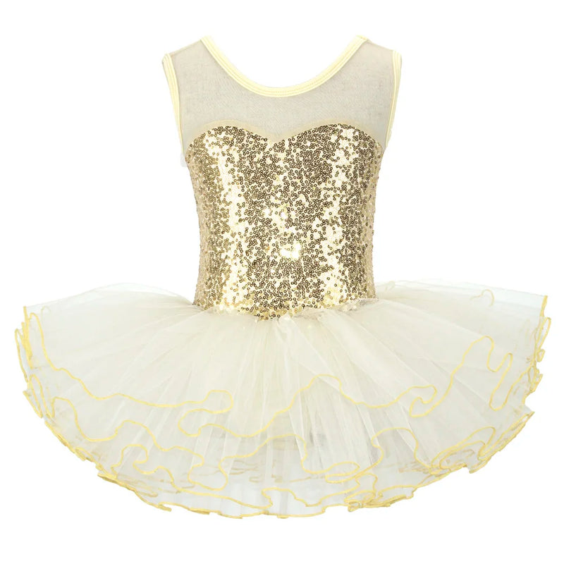 Nice Girls Ballerina Fairy Prom Party Costume Kids Sequined Flower