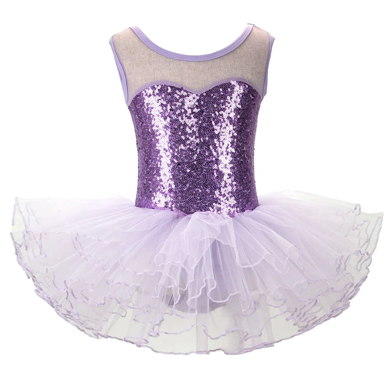 Nice Girls Ballerina Fairy Prom Party Costume Kids Sequined Flower