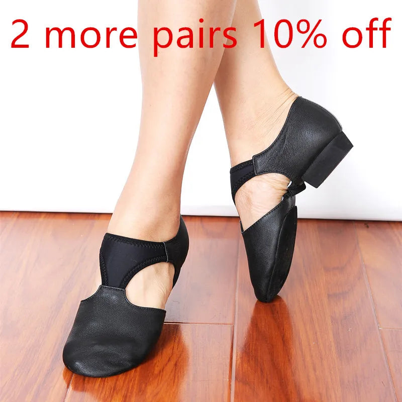 Genuine Leather Stretch Arch Grecian Sandals Jazz Dance Shoes Women