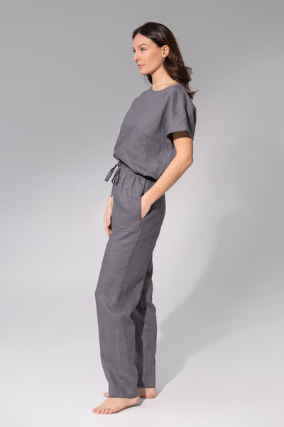 Natural light linen / Natural Linen Pajama set / Linen loungewear /