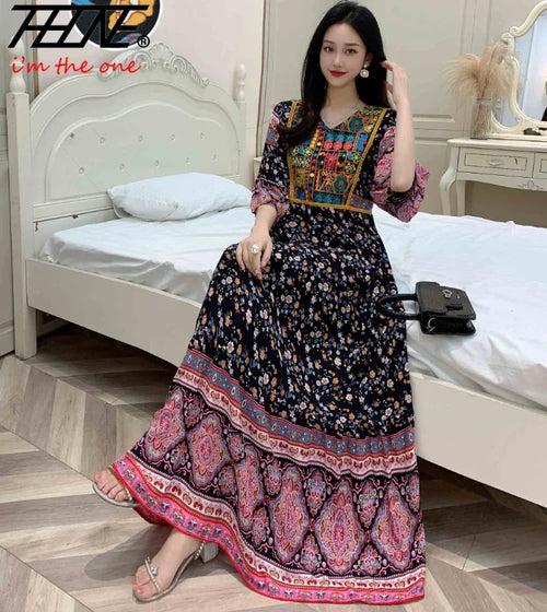 Indian Dress for Women Summer Embroidery Chic Elegant Party Dresses