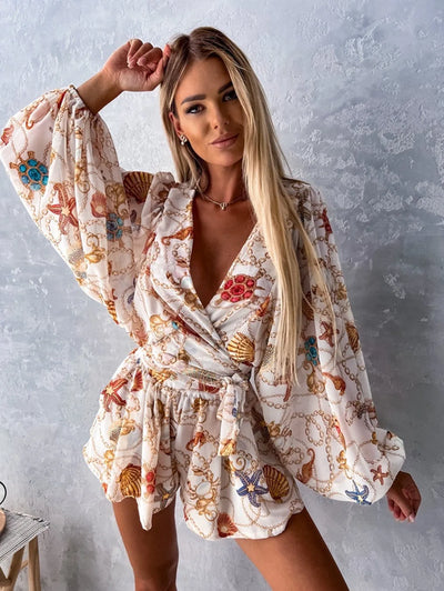 Sexy Deep V Neck Jumpsuit For Women Summer Casual Boho Beach Vacation