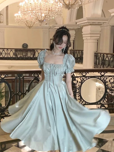 French Vintage Burgundy Evening Party Dress Women 2023 Summer Elegant
