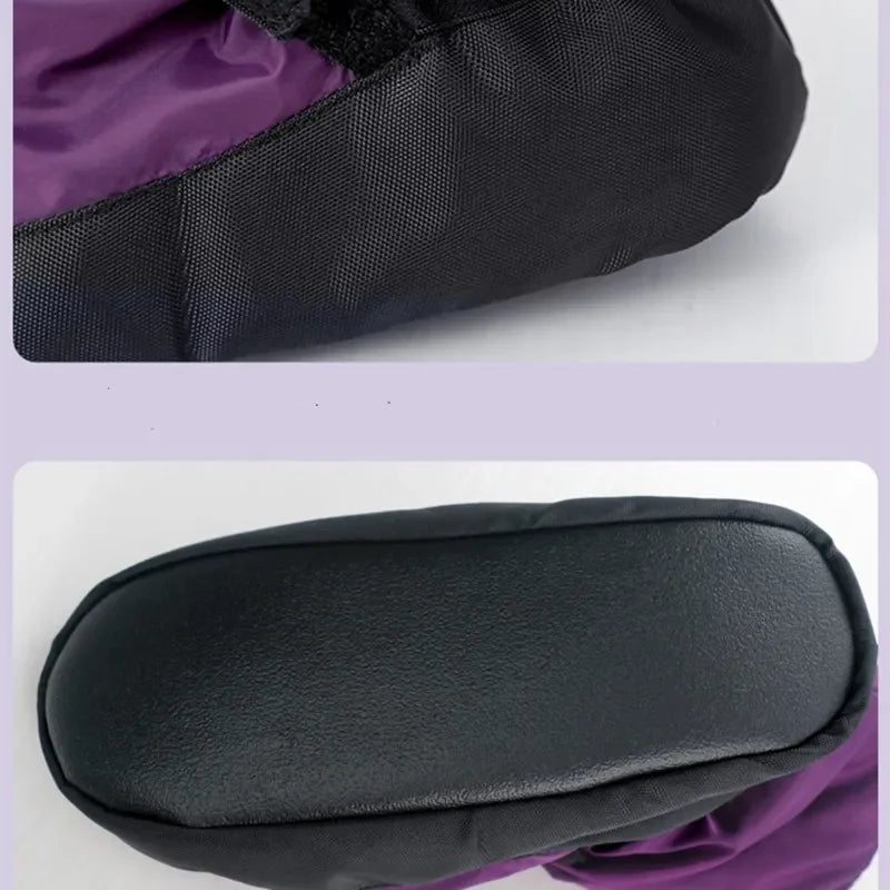 Women Warm UP Bootie Slipper Dance Shoe With  Strap  Warmth PVC