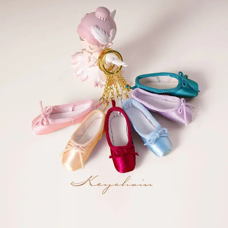 Mini Ballet Shoes Keychain Pointe Shoes Keyrings Handmade Pointe Shoe