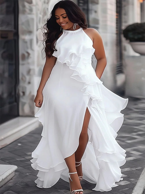 Modigirl Evening Wedding prom Long Dresses for women white black Loose