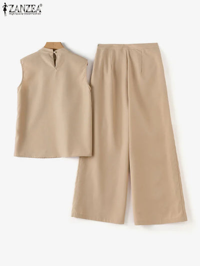 Elegant Women's Sets ZANZEA 2024 Woman 2-Piece Trouser Sets Fashion