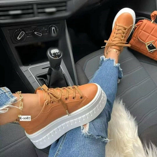 Flat Womens Sneakers Casual Platform Women&