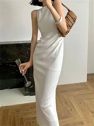 New Women Summer Spaghetti Strap Midi Dress Ladies Sleeveless Sexy