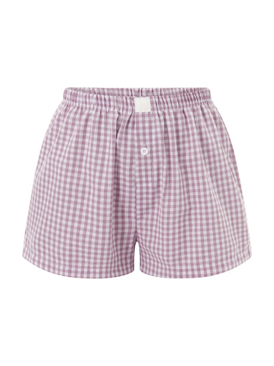 Y2k Aesthetic Plaid Shorts Women's Cute Pajamas Short Pants Lounge