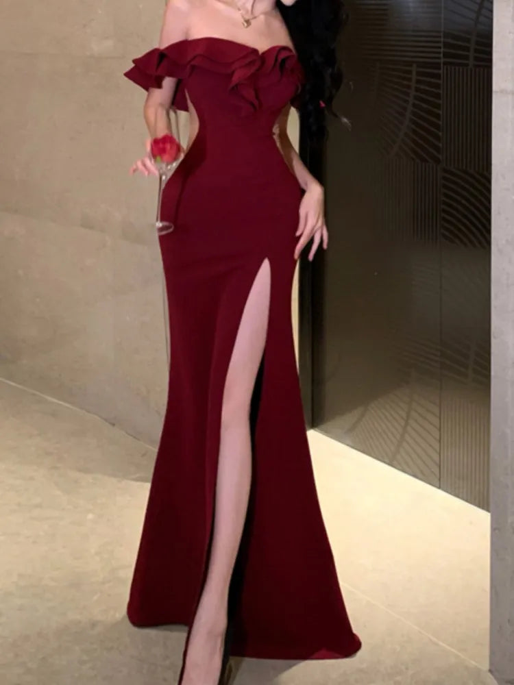 Sexy Bodycon Long Dresses for Women Wedding Evening Party Prom Robe