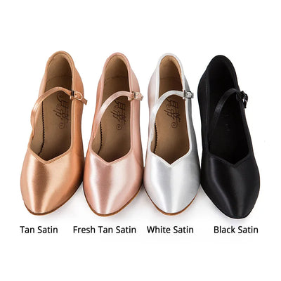 BD Dance Women Standard Shoes 138 ClASSIC Fresh Tan Satin High Heel