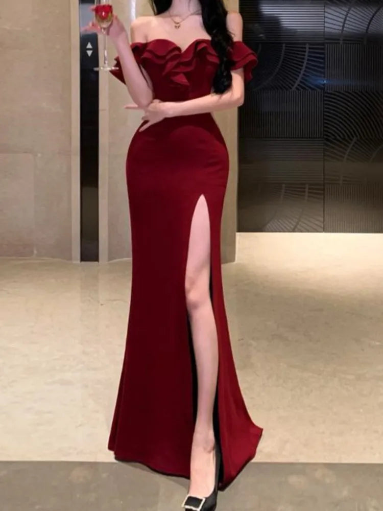 Sexy Bodycon Long Dresses for Women Wedding Evening Party Prom Robe