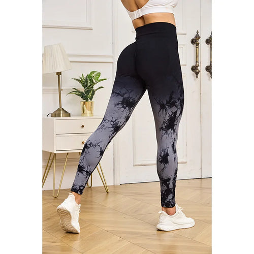 Peach Pants High Waist Tie Dyed Hip Lifting Sports Training Fitness