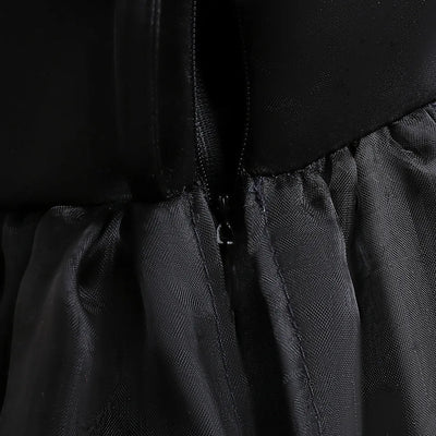 Weirdo Family Gothic Black Ball Gown for Girls Ruffled Prom Dress