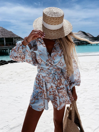 Sexy Deep V Neck Jumpsuit For Women Summer Casual Boho Beach Vacation