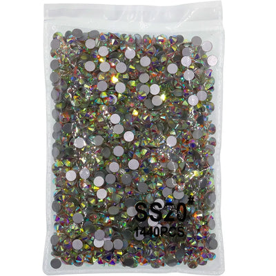 SS3-ss16 1440pcs Clear Crystal AB gold 3D Non HotFix FlatBack Nail Art