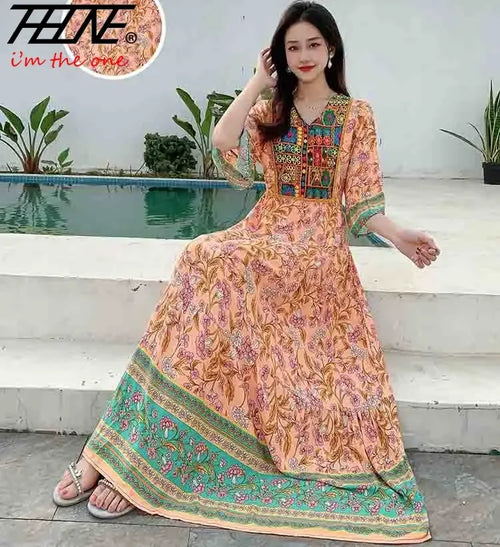 Indian Dress for Women Summer Embroidery Chic Elegant Party Dresses