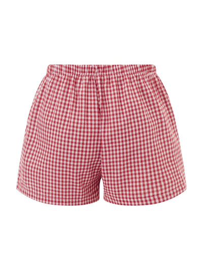 Y2k Aesthetic Plaid Shorts Women's Cute Pajamas Short Pants Lounge