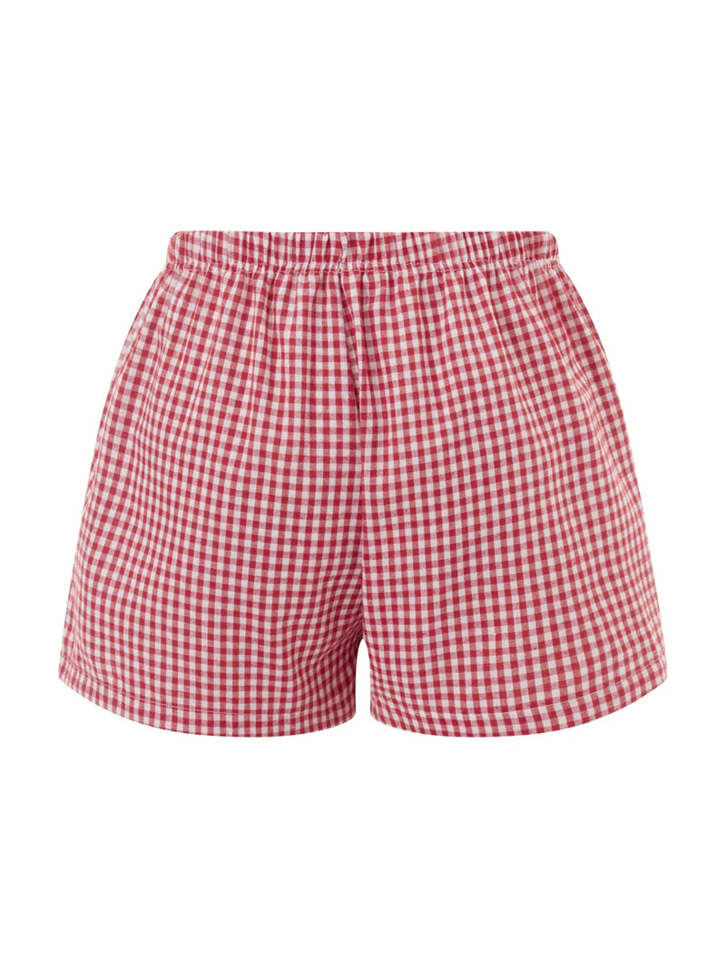 Y2k Aesthetic Plaid Shorts Women&