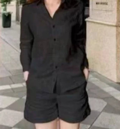 2024 Summer Casual Shirt Two Piece Set For Women Shorts 2 Piece Sets