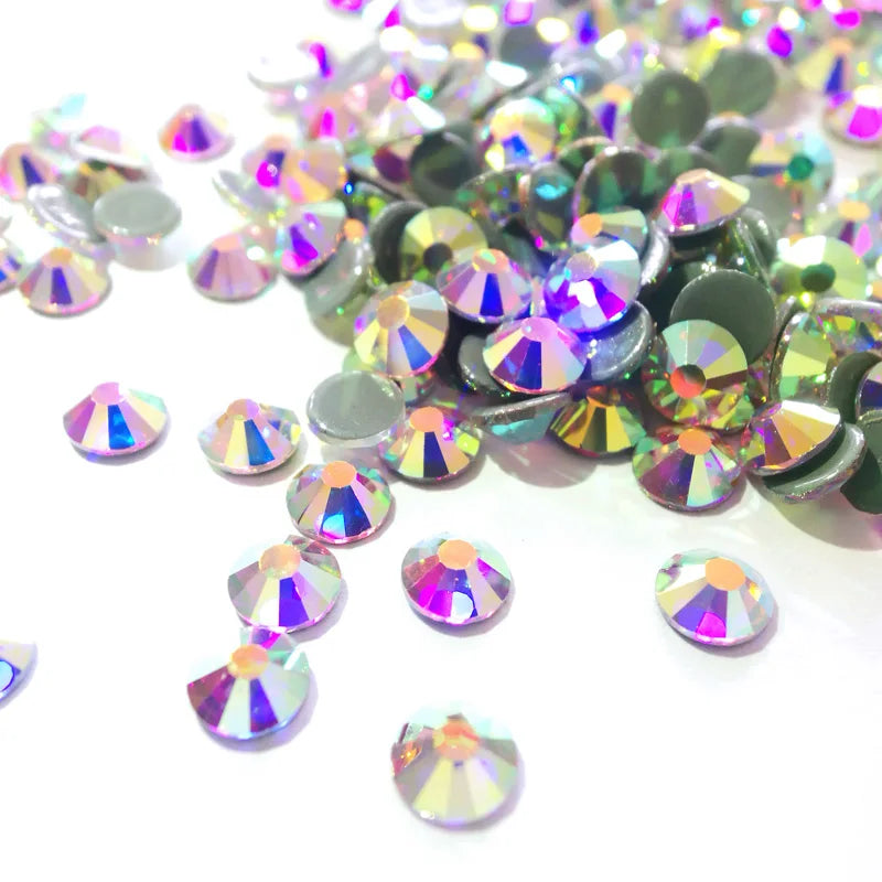 Hotfix Crystal AB Rhinestones DIY Iron On Jewelry Making Glass Beads