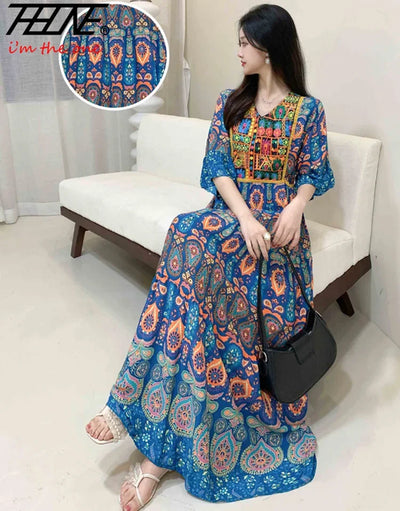 Indian Dress for Women Summer Embroidery Chic Elegant Party Dresses