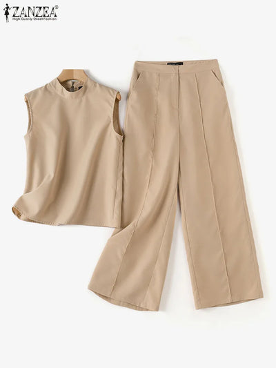Elegant Women's Sets ZANZEA 2024 Woman 2-Piece Trouser Sets Fashion