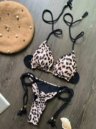 RUOTONGSEPT Sexy Leopard Print Bikini Set Swimsuit Women's Swimwear