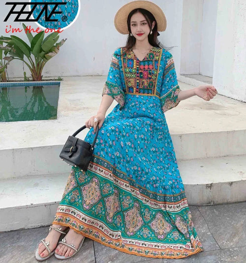 Indian Dress for Women Summer Embroidery Chic Elegant Party Dresses