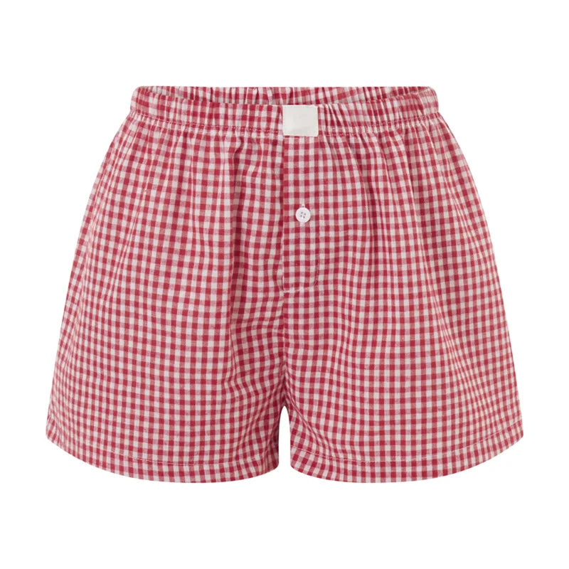 Y2k Aesthetic Plaid Shorts Women&