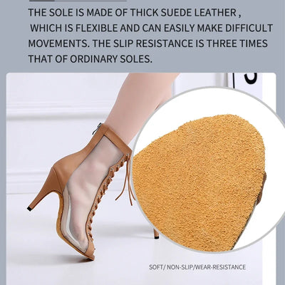 Woman High Tip Ballroom Dance Shoes Woman Ruber Insole Latino Salsa